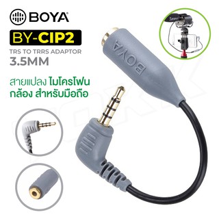 BOYA BY-CIP2 3.5MM TRS TO TRRS ADAPTOR สายแปลง ไมโครโฟน กล้องต่อมือถือ