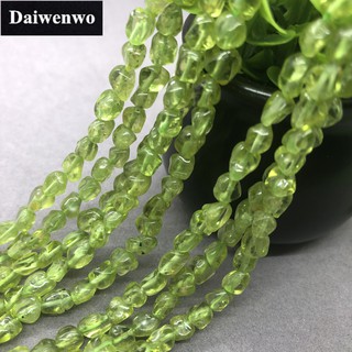 Green Arizona Peridot Beads สีเขียวแอริโซนา Peridot ลูกปัดหินหลวมธรรมชาติกรวดผิดปกติ DIY แบน