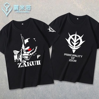 Mobile Suit Gundam เสื้อยืด Char, Zagu Zion Army, Zeon แขนสั้นผู้ชายและผู้หญิงเสื้อยืดแขนสั้นเสื้อผ้า