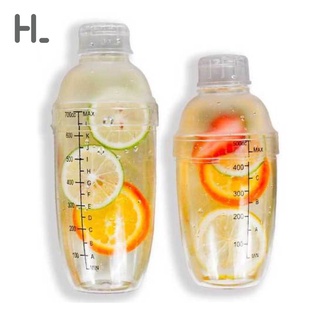 Happylife ขวดแก้วเชคเกอร์ พลาสติก ขนาด 500 มล. 700 มล. สําหรับใส่เครื่องดื่มค็อกเทล นม โปรตีน