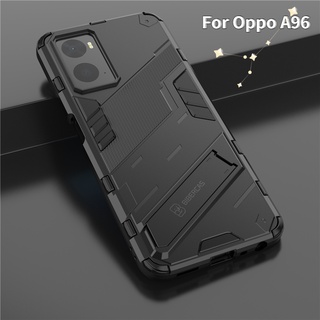 สําหรับ Oppo A96 A76 A36 เคสโทรศัพท์ กันกระแทก เกราะ ขาตั้ง เคสป้องกันเลนส์กล้อง แบบเต็ม ฝาหลังแข็ง