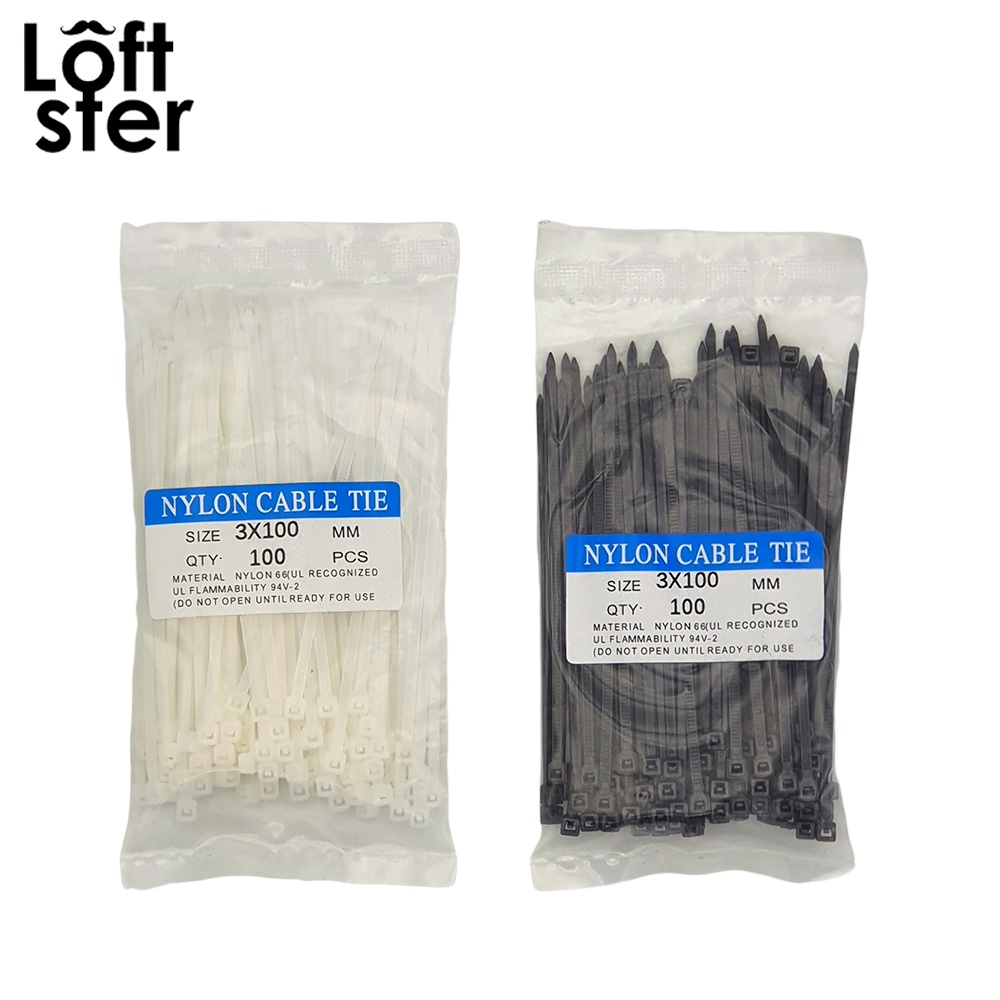 เคเบิล ไทร์ Cable Ties สายรัด ไนล่อน ขนาด 4 นิ้ว (10 ซม) แพ็ค 100 เส้น อย่างดี แข็งแรง ทนทาน