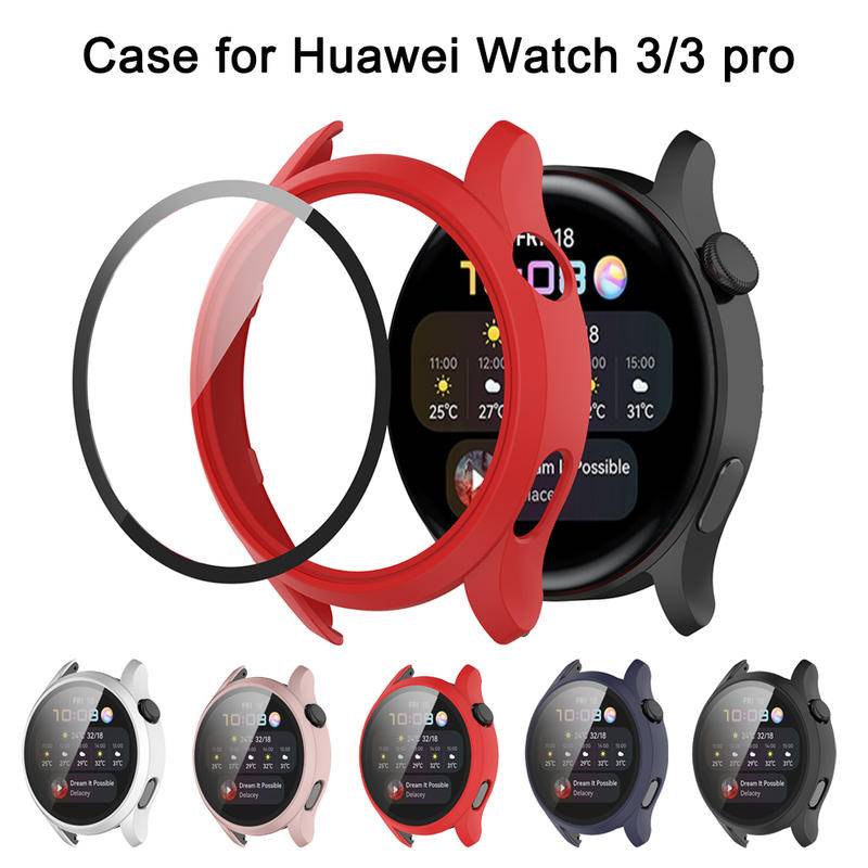 เคสป้องกัน สําหรับ Huawei GT3 GT2 Pro 42 46 มม. GT2E Watch3 Pro 46 48 มม. กระจกนิรภัย ฝาครอบ PC ป้องกันหน้าจอ อุปกรณ์เสริมสมาร์ทวอทช์ สําหรับ Huawei Honor Magic2 46 มม.