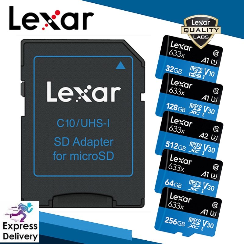 Lexar Original 633x Micro SD Card  512  32GB 64GB 128GB SDHC SDXC High Speed Flash Micro SD
