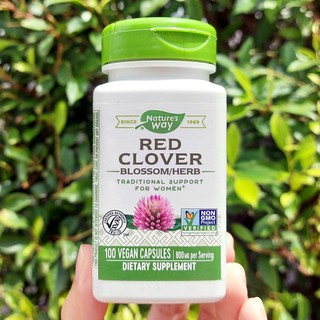 Natures Way® Red Clover, Blossom/Herb 400 mg 100 Vegetarian Capsules เรดโคลเวอร์ ช่วยล้างสารพิษในตับ ไต ช่วยฟอกเลือด