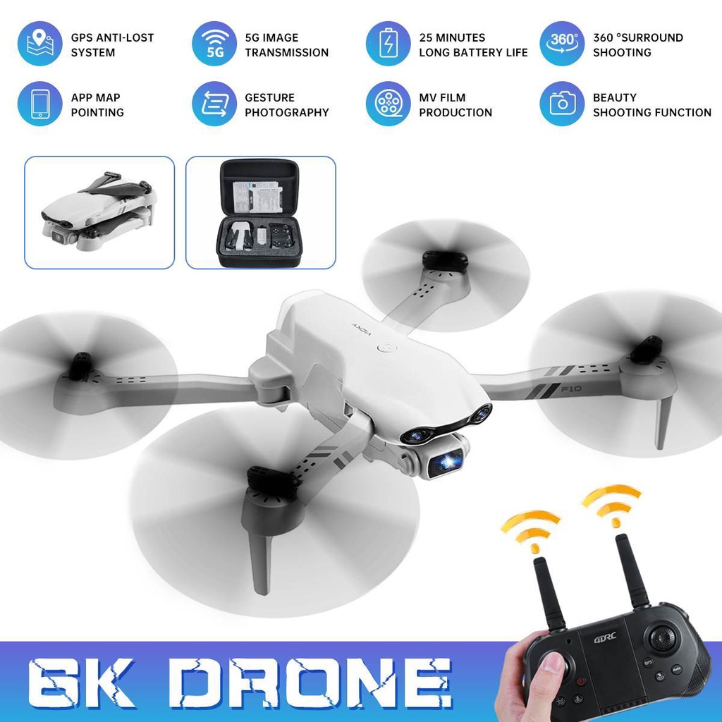 F10 PRO ตัวแรง 5G GPS รุ่นขายดี Drone กล้อง2ตัว DM107s WIFI ถ่ายภาพ บินนิ่ง ถ่ายวีดีโอ กล้องชัด โดรนไร้สาย โดรนบังคับ