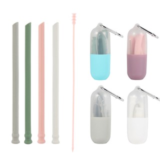 Collapsible Silicone Straw Environmentally Friendly Easy to Clean Color Food Grade Drink Straw