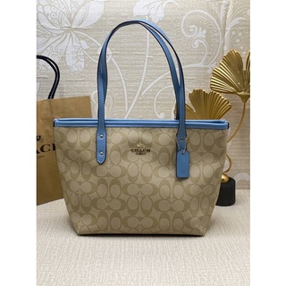 COACH F22969 MINI CITY ZIP TOTE IN SIGNATURE CANVAS