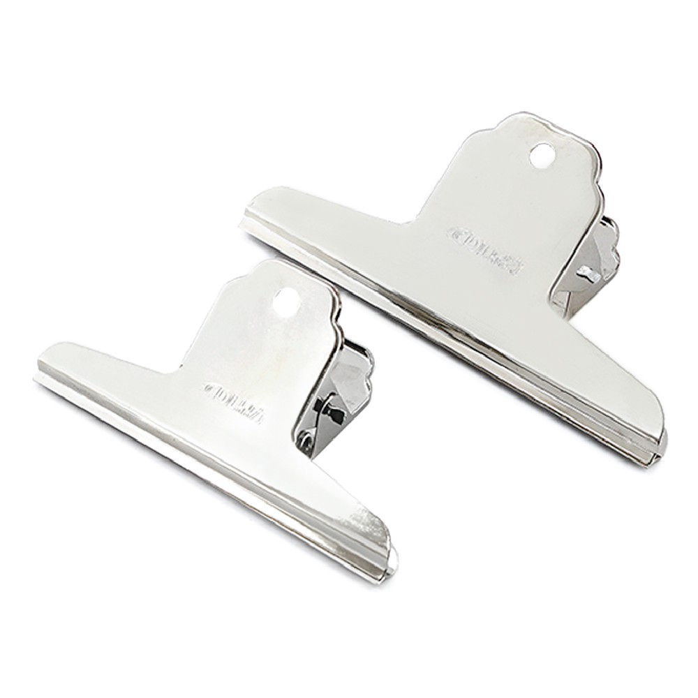คลิปหนีบกระดาษ คลิปขาวปากแบน ขนาดใหญ่ ทำจากโลหะ 120 มม. / 145 มม. (1 ชิ้น) DL Sprong Clips