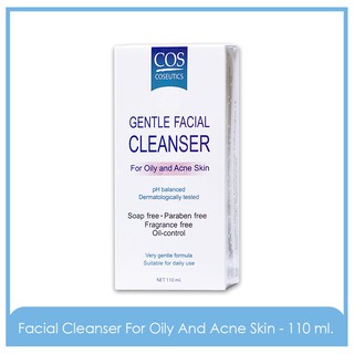 COS Coseutics Gentle Facial Cleanser For Oily &amp; Acne Skin เจลล้างหน้าสูตรอ่อนโยน สำหรับผิวผสม ผิวมัน เป็นสิว - 110 ml.