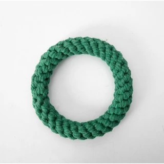 PP-174 เชือกกัดเล่นสุนัข ทรงวงกลม – ของเล่นถักมือ สีสันสดใส เคี้ยวเพลิน