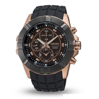 Karnvera Shop Seiko The Lord Chronograph Mens Watch รุ่น SNDD80P1 นาฬิกาข้อมือผู้ชาย สายยางเรซิ่นสีดำ