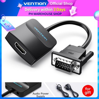 Vention Vga เป็น HDMI อะแดปเตอร์แปลง 1080p HD พร้อมสายสัญญาณเสียง 3.5 มม. และ Micro USB สําหรับแล็ปท็อป มอนิเตอร์