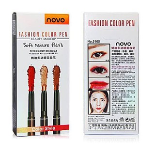 [ครบ49.-ลด20.- โค้ดINCSM5F] Novo Fashion Color Pen โนโวอายแชโดว์ปากกา 3 in 1