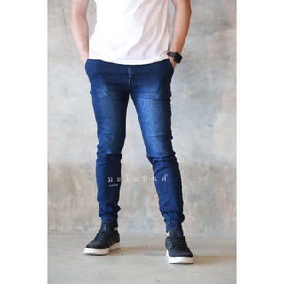 กางเกงยีนส์ขายาวผู้ชาย​ Jeans Deni​m​ Jogger​