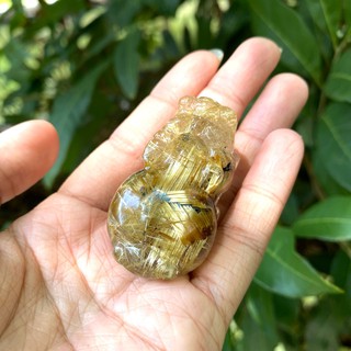 ปี่เซียะไหมทองชิ้นใหญ่(Golden Rutile Quartz)แท้100%💰เกรดPREMIUM📌