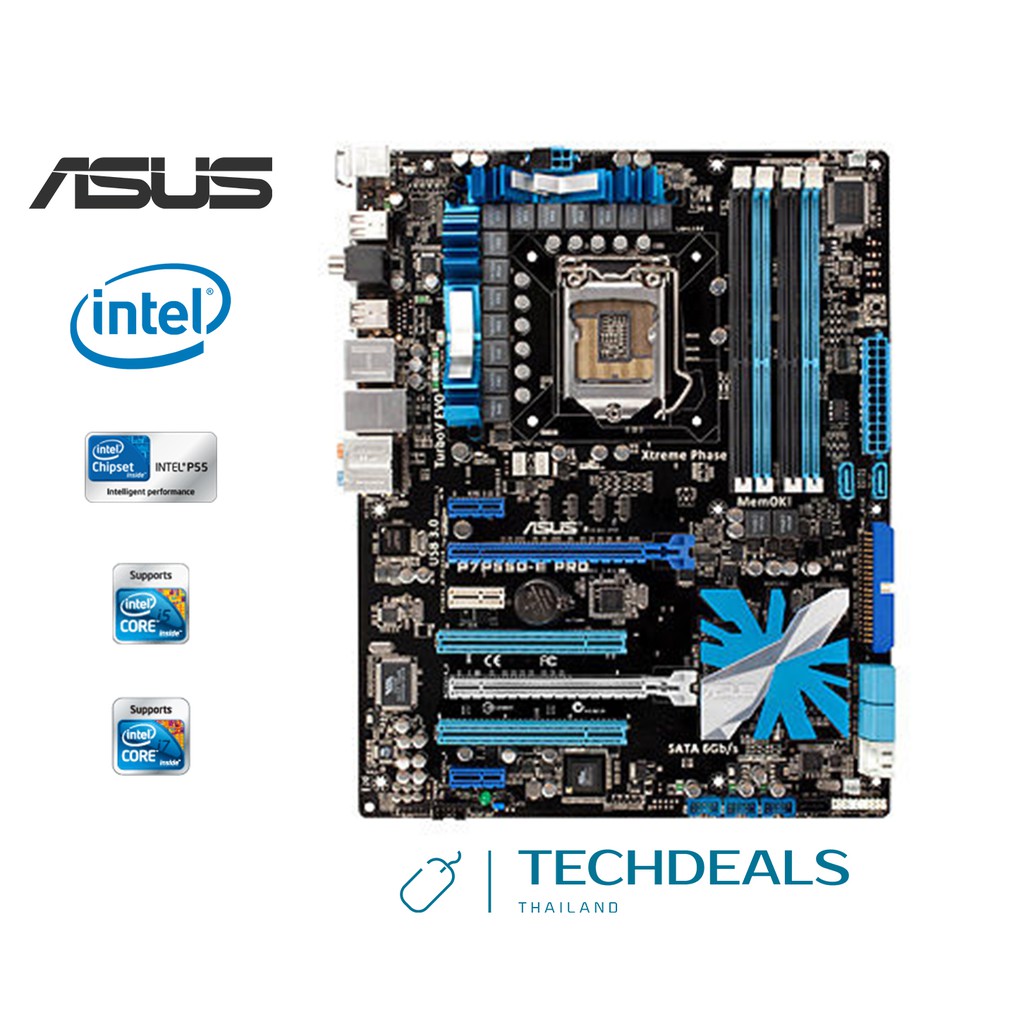 Mainboard Motherboards (เมนบอร์ด) Intel LGA 1156 Chipset P55 ASUS P7P55D-E PRO