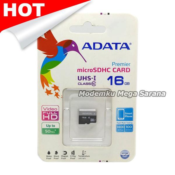 การ์ดพรีเมียร์ Adata MicroSDHC UHS-1 Class 10 - ความจุ 16GB