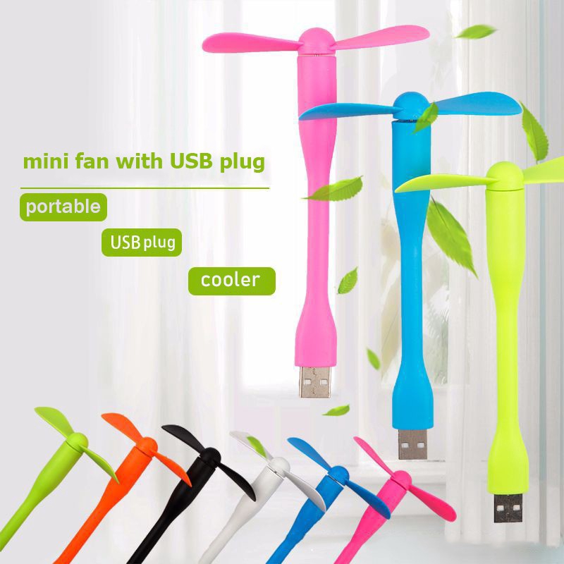 พัดลมพกพา ขนาดเล็ก หลากหลายสี น่ารัก พร้อมปลั๊ก USB #8