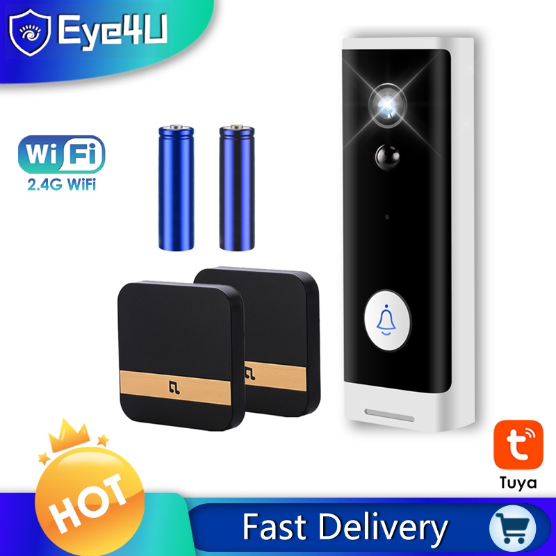 1080P Tuya WIFI Doorbell Security Camera Wireless HD Video Audio ...