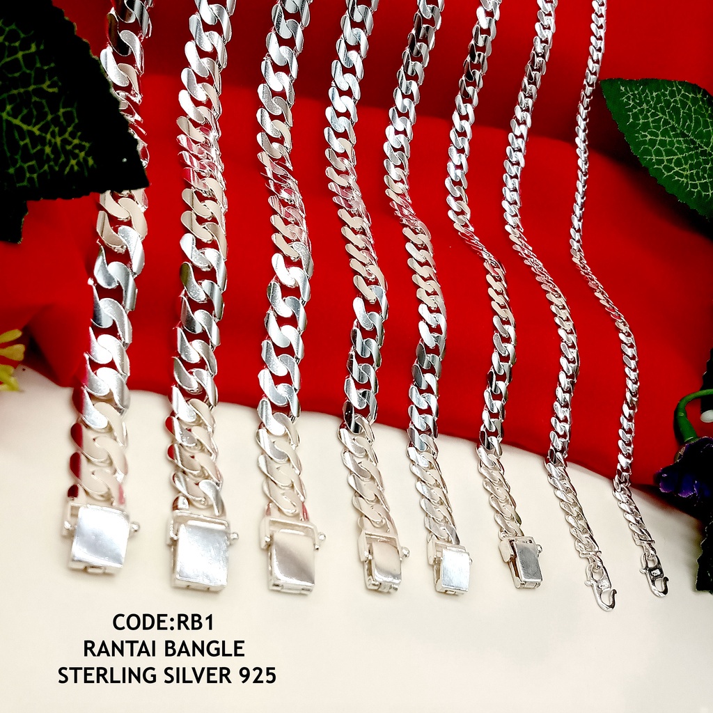 925 STERLING BANGLE SILVER NECKLACE(RANTAI BANGLE)