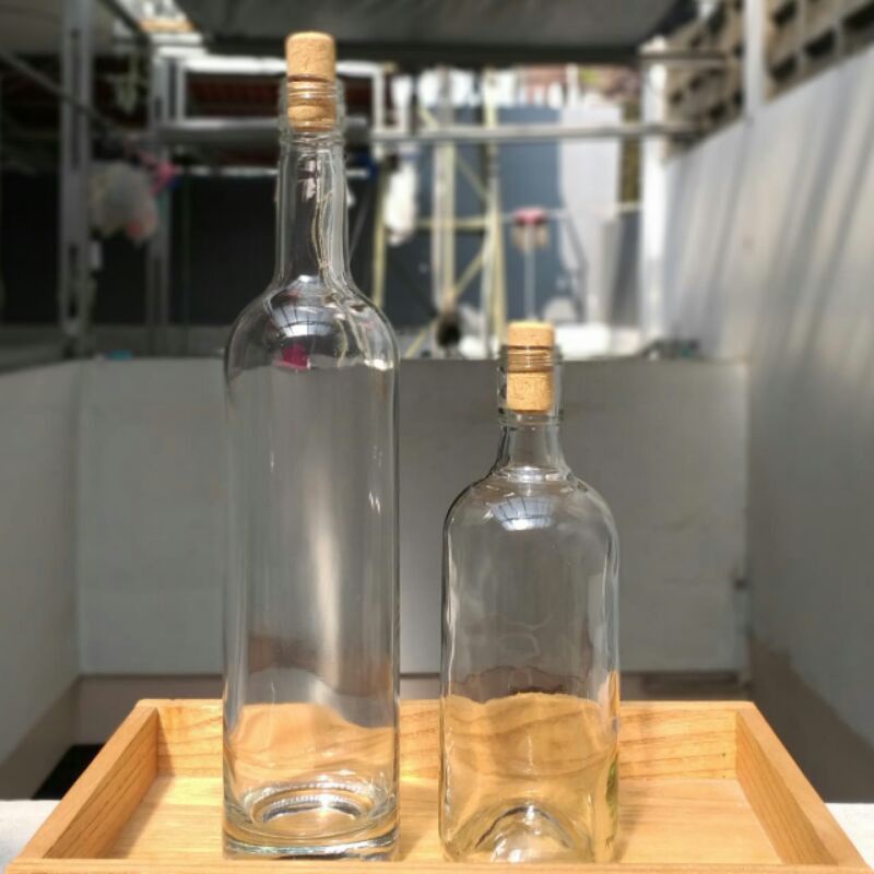 ขวดแก้ว 700ML 500ML / ขวดแก้ว WOODEN CAP / ขวดแก้วจุกไม้ / ขวดแก้ว