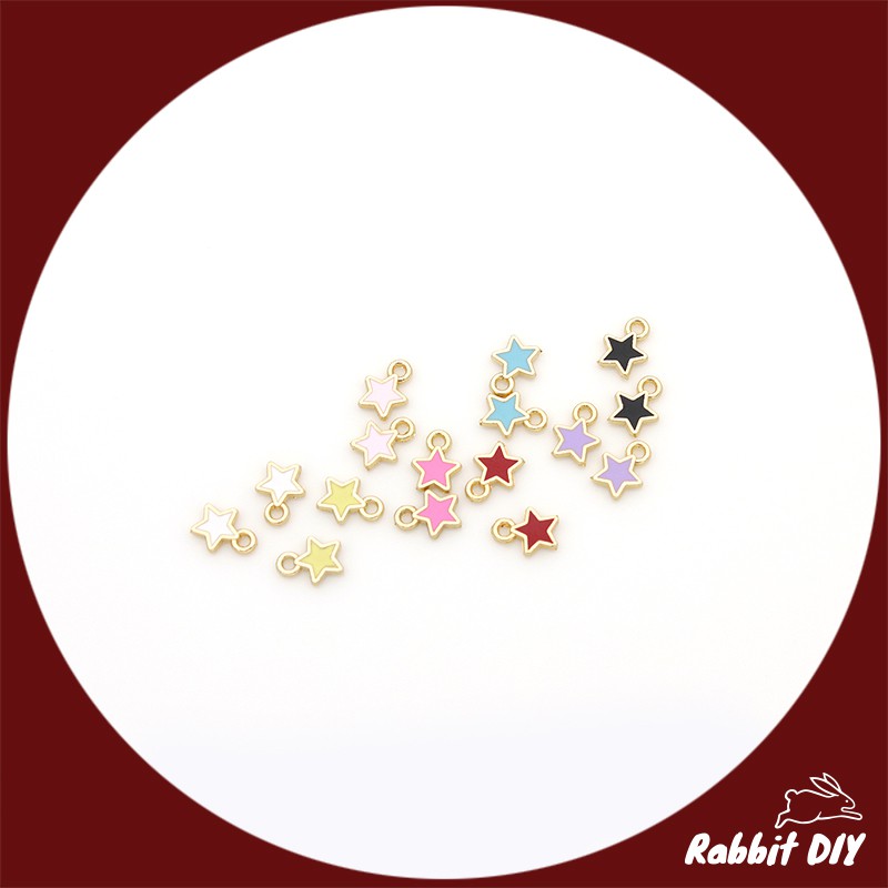 จี้เคลือบสี ดาวขนาดเล็ก ขนาด 0.6 ซม. มีหลายสี (แพ็ก 6 และ 16 ชิ้น)