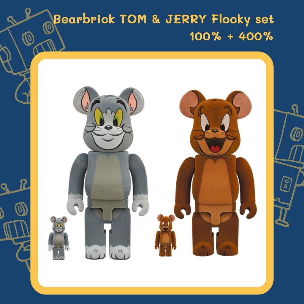 BE@RBRICK Tom and Jerry Flocky Set 100% & 400%