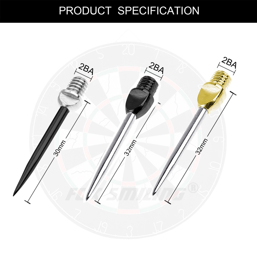 18PCS Dart Pin ปลายเหล็กแปลงจุด 2BA เคล็ดลับทดแทนสําหรับปลายอ่อนกลายเป็นเคล็ดลับ Needel โลหะลูกดอก - รูปที่ 2