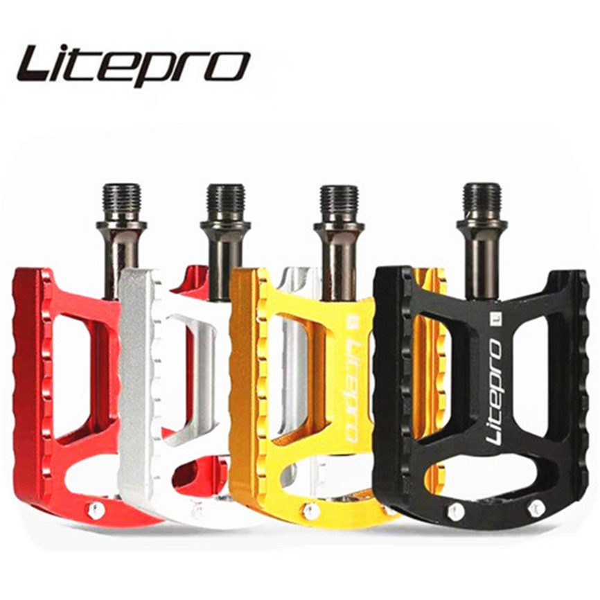 Litepro S5 Hollow Pedals Bearing 412 อลูมิเนียมเหยียบกว ้ างสําหรับจักรยานพับ Brompton