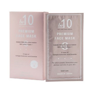 🇯🇵 Be-10 Premuim face mask แผ่นมาส์กหน้าสเต็มเซลล์สมานแผลหลุมสิว ริ้วรอยตื้น รูขุมขนกระชับ ผิวเต่งตึงชั่วข้ามคืน