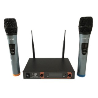 ไมโครโฟนไร้สาย/ไมค์ลอยคู่ UHF ประชุม ร้องเพลง พูด WIRELESS Microphone รุ่น A-ONE A-111