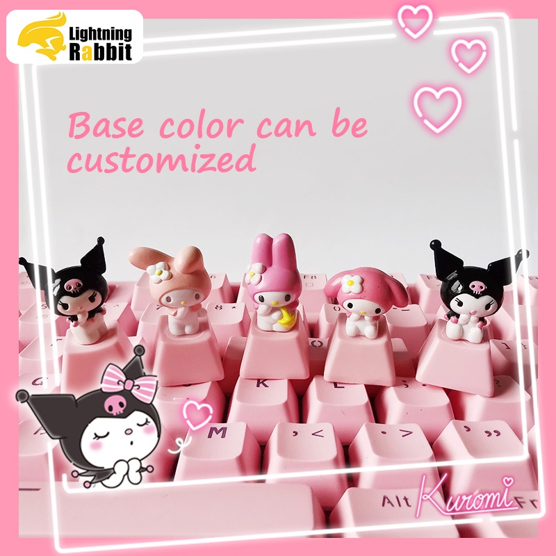 【คีย์แคป】Keycap Cinnamoroll dog ปุ่มกดคีย์บอร์ด Abs ลายการ์ตูนแมว Kuromi MyMelody R4 OEM น่ารัก สร้างสรรค์ DIY