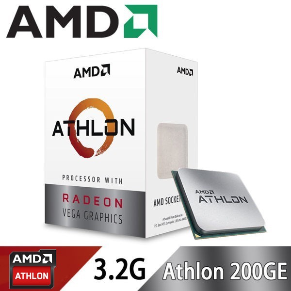 CPU (ซีพียู) AMD AM4 ATHLON 200GE 3.2 GHz Warranty 3 - Y