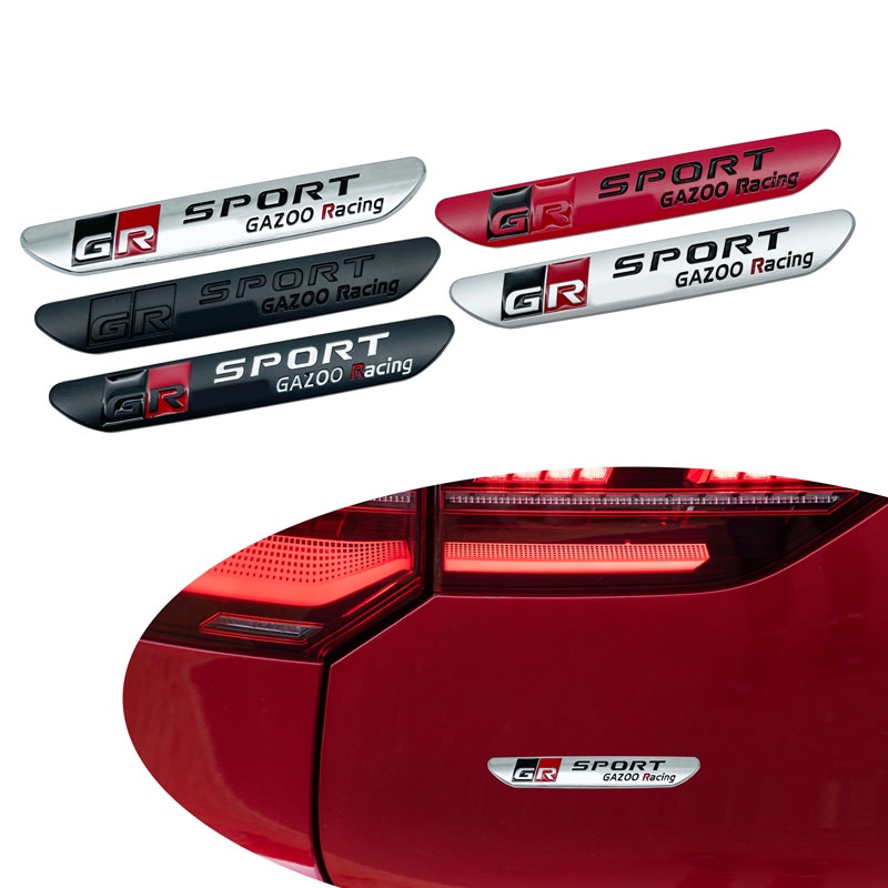 3d โลหะรถ GR กีฬา GAZ00 Racing Body ด้านข้าง Fender ด้านหลังป้ายสัญลักษณ์สติกเกอร์สําหรับ Toyota Corolla Camry HV Prius YARiS