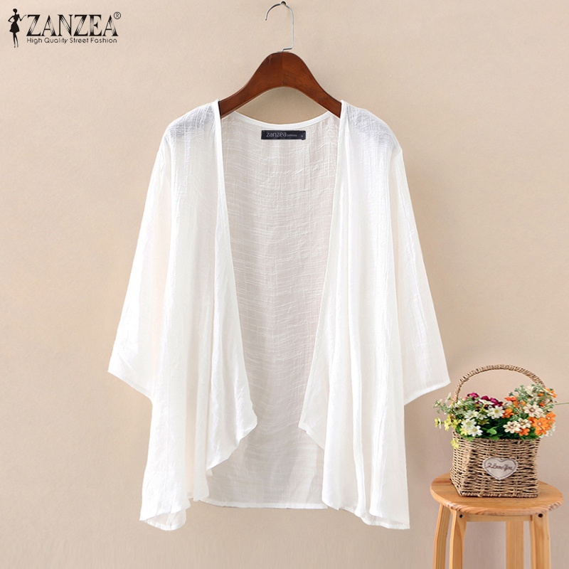 zanzea เสื้อคลุมคาร์ดิแกนสําหรับสตรีแขนยาวครึ่งแขนทรงหลวม — صورة 8