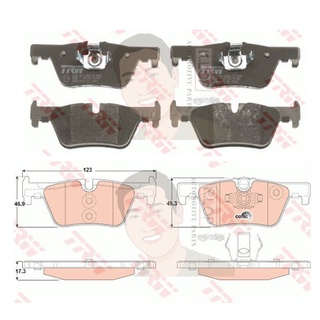 GDB1919 ผ้าเบรค-หลัง(TRW) (เนื้อผ้า COTEC) BMW (F20,F21) 114i, 116i, 114d, 116d / 1.6L, 2.0L 11-&gt;, 118i 15-&gt; /BMW (...