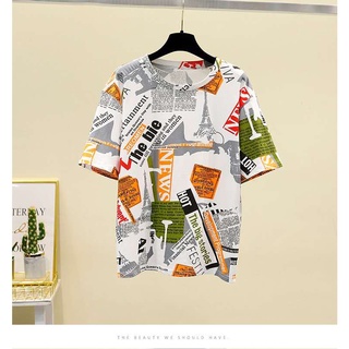Mao shop เสื้อยืดแฟชั่นผู้หญิงลายทางแขนสั้นคอกลม เนื้อผ้าดีใส่สบาย! New Fashion womens #HAN SY SOCIETY