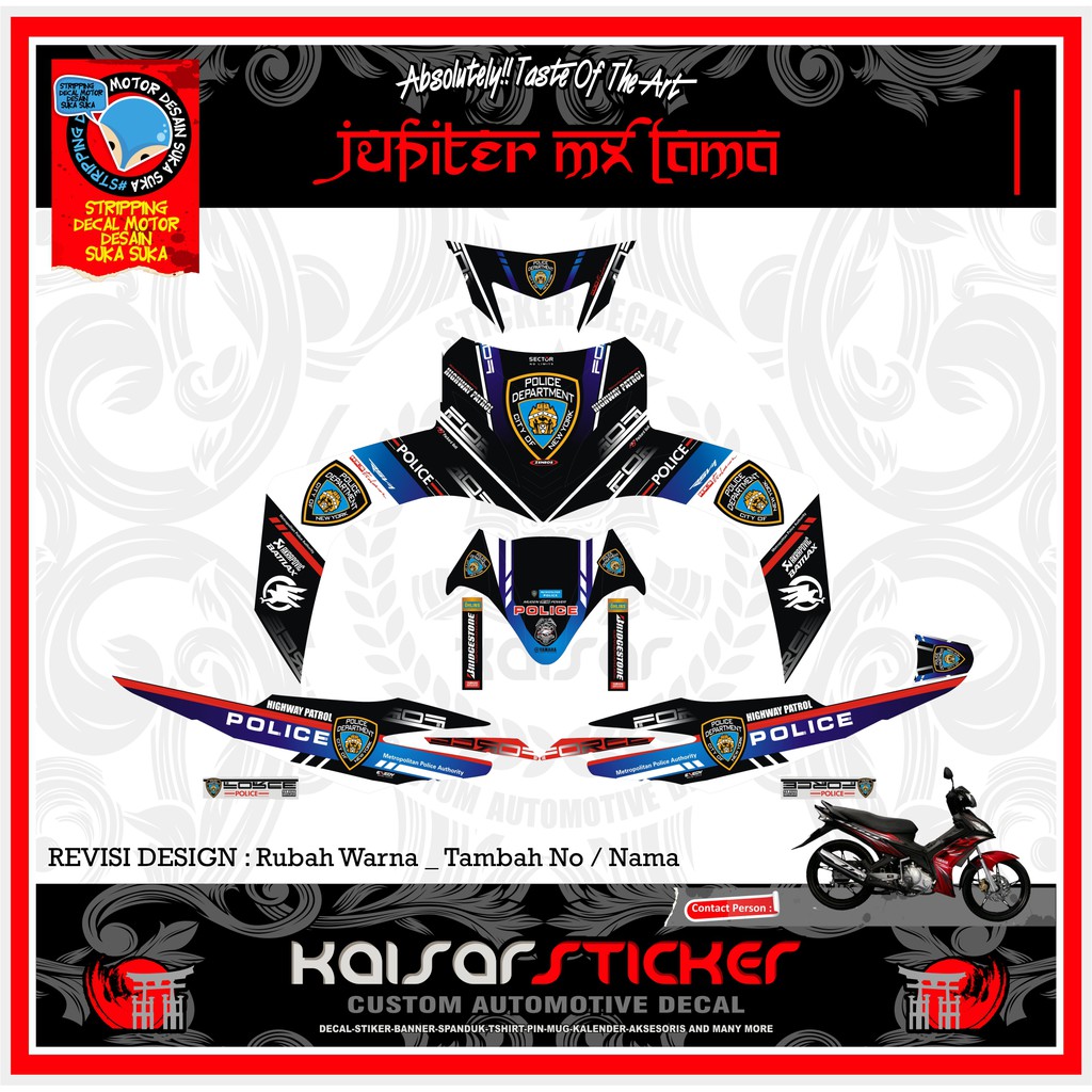สติ๊กเกอร์ Jupiter MX Decal เก่า Police เต็มตัว
