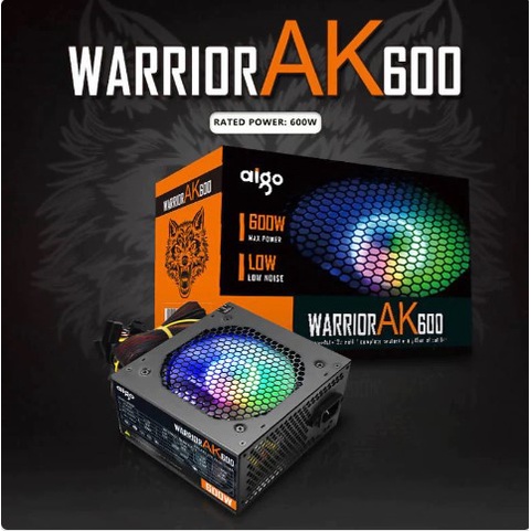 Aigo AK600 PC PSU Power Supply 600w Computer Power 12V ATX Active PC Gaming