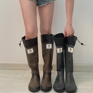 รองเท้า รองเท้าใส่ในบ้าน ญี่ปุ่น wild BIRD Rain BOOTS ผู้หญิงฤดูร้อน Retro รองเท้า 2022 ด้านล่างแบน non-SLIP Knight สูงร