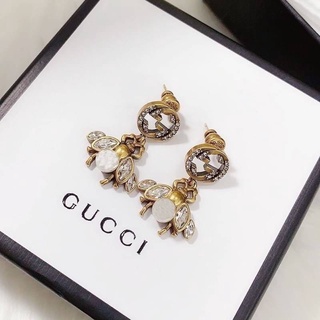 ✅พร้อมส่ง✅ ต่างหู Gucci ผึ้ง ก้านเงิน มาพร้อมกล่อง อุปกรณ์ ครบเซ็ท