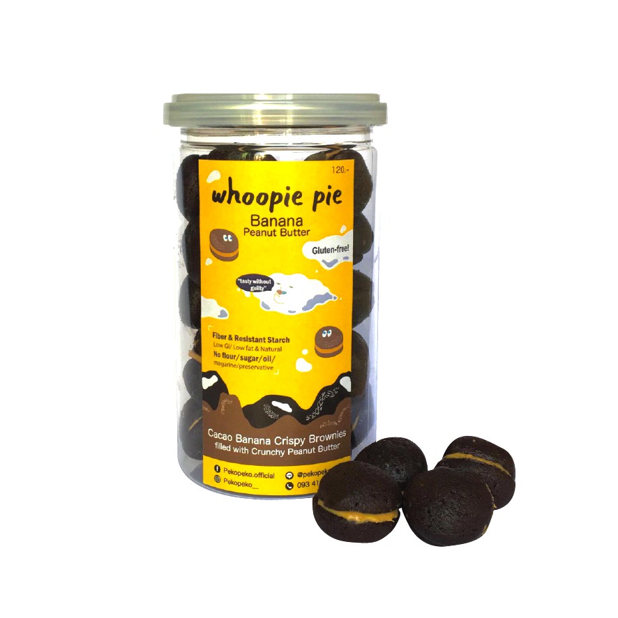 (026) Whoopie Pie Banana & Peanut Butter (วุ้ปปี้ พาย รสกล้วย ไส้เนยถั่ว)