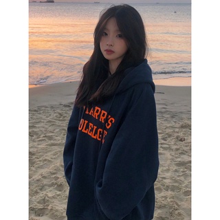 National tide hooded sweater womens 2021 new autumn all-match oversize loose letter printing student clothes