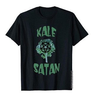 เสื้อยืด ผ้าฝ้าย พิมพ์ลาย Kale Satan Funny Demonic Pentagram สําหรับผู้ชาย