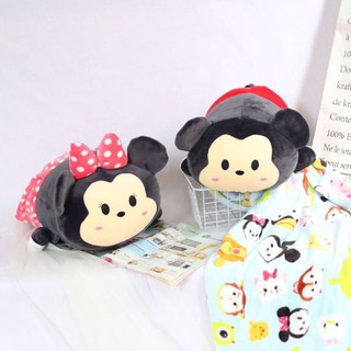 ตุ๊กตาหมอนผ้าห่ม Mickey &amp; Minnie กอดนุ่ม ห่มสบาย