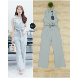 PRESENTED BY NANNAPAT :Jumpsuit ซิปหลัง แต่งกระเป๋าคู่หน้าเก๋ๆ มาพร้อมสายผูกเอว