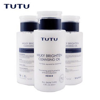 TUTU Milky Brighten Cleansing oil ขนาด 200 ml.**ของแท้ พร้อมส่ง (ทำความสะอาดผิวหน้า)