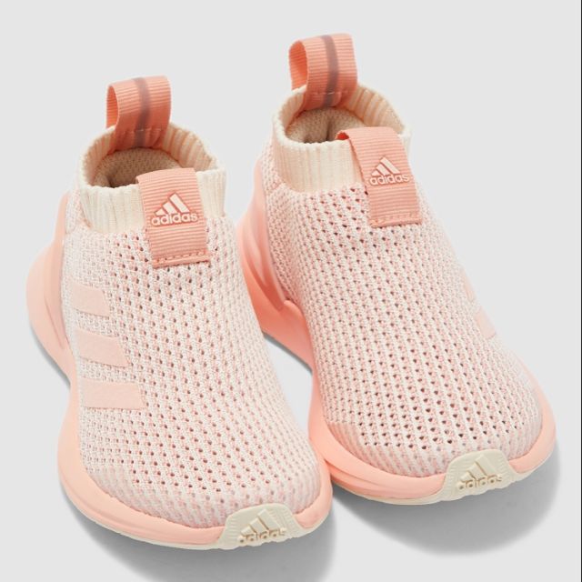 Adidas Juniors` RapidaRun LL Knit Shoes Ecru Tint and Glow Pink | Shopee  Thailand