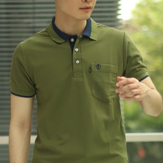 POLOLAND (รุ่น BestSeller มาเติมสต้อกแล้วจ้า!) เสื้อโปโลชายทรงตรง รุ่นคลาสสิกIIl - สีเขียวมะกอก (+3สี) ใส่เที่ยวใส่ทำงาน